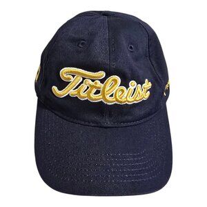 Titleist Pro V1 FJ Adjustable Baseball Cap Hat Navy Blue & Gold YOUTH SIZED